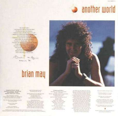Brian May 'Another World' UK LP inner sleeve