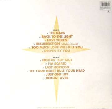 Brian May 'Back To The Light' UK LP back sleeve