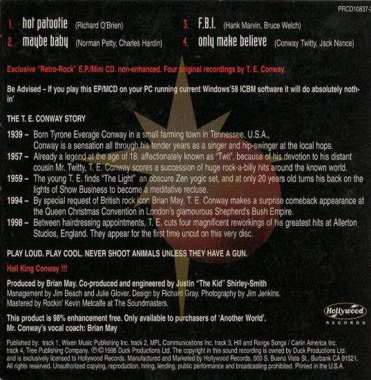 Brian May 'Retro Rock Special' US CD back sleeve