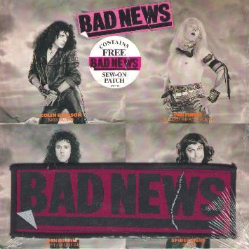 Bad News 'Bohemian Rhapsody' UK 7" with patch front sleeve with sticker