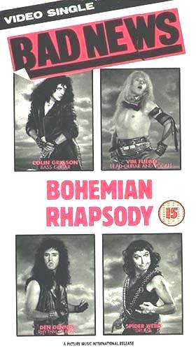 Bad News 'Bohemian Rhapsody' UK VHS front sleeve