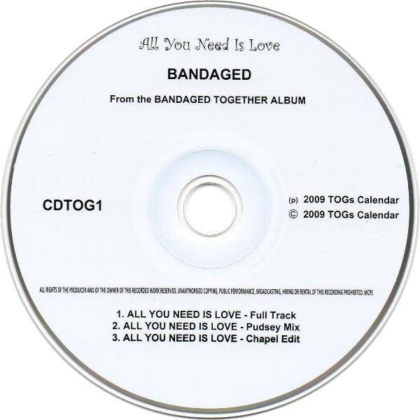 Bandaged 'All You Need Is Love' UK CD disc
