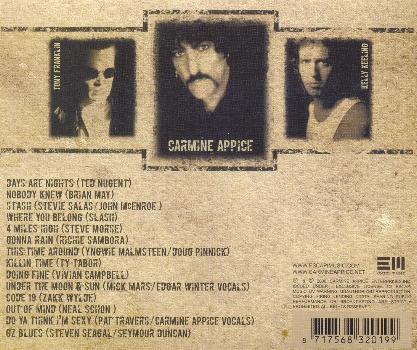 Carmine Appice 'Ultimate Guitar Zeus' UK CD back sleeve