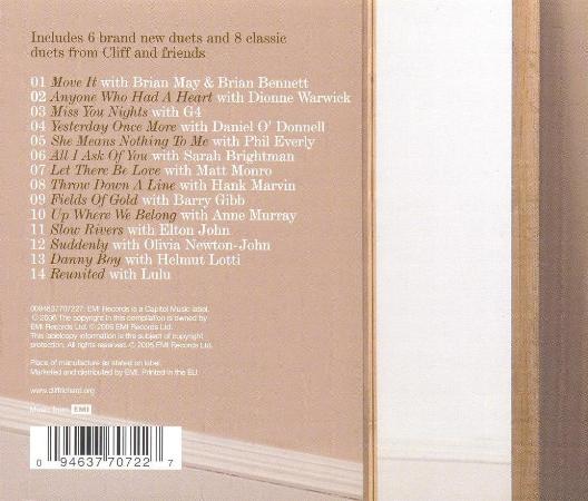 Cliff Richard 'Two's Company' UK CD back sleeve