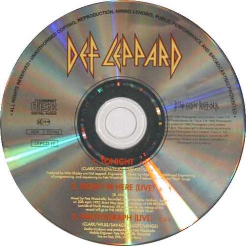 Def Leppard 'Tonight' UK CD disc