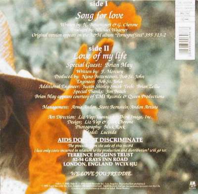 Extreme 'Song For Love' UK 7" back sleeve