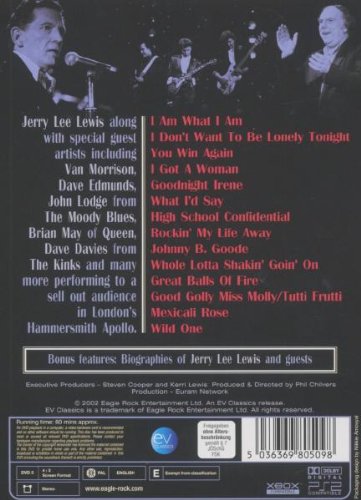 Jerry Lee Lewis 'Jerry Lee Lewis And Friends' UK DVD back sleeve