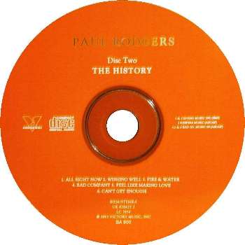 Paul Rodgers 'Muddy Water Blues' UK CD disc 2