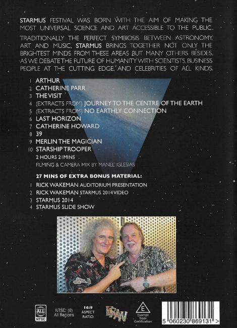 Rick Wakeman 'Starmus' UK DVD back sleeve