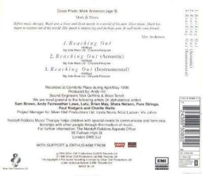 Rock Therapy 'Reaching Out' UK CD back sleeve
