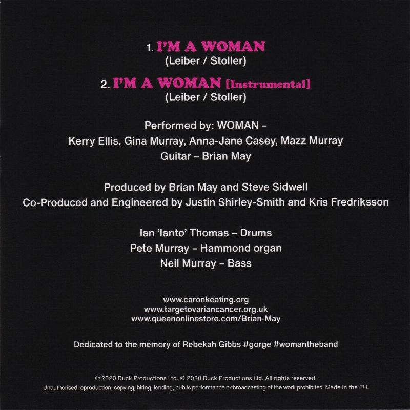 Woman 'I'm A Woman' UK CD back sleeve