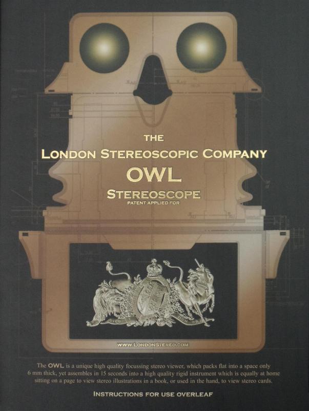 Owl stereoscope slipcase front sleeve