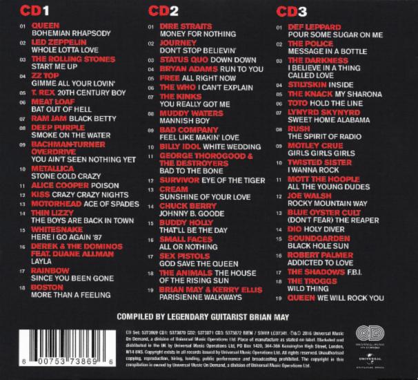 Various Artists 'Air Guitar Anthems' UK CD back sleeve