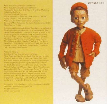 'The Adventures Of Pinocchio' UK CD booklet back sleeve