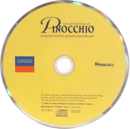 'The Adventures Of Pinocchio' UK CD disc