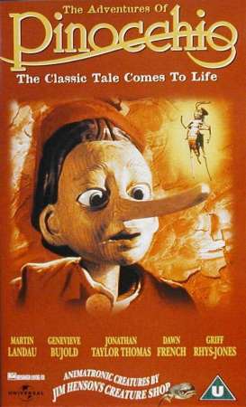 'The Adventures Of Pinocchio' UK VHS front sleeve
