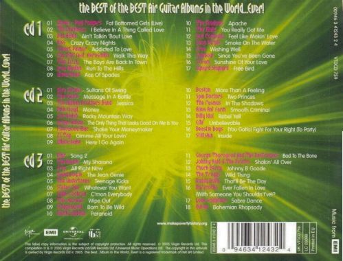 Various Artists 'The Best Of The Best Air Guitar Albums In The World Ever' UK CD back sleeve