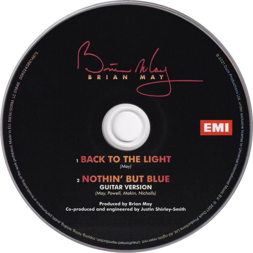 Brian May 'Back To The Light' UK 2021 reissue CD disc