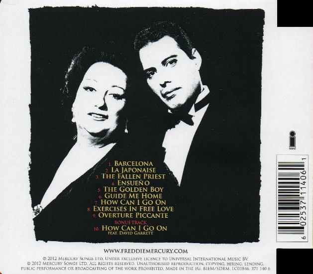 Freddie Mercury 'Barcelona - Special Edition' UK CD back sleeve