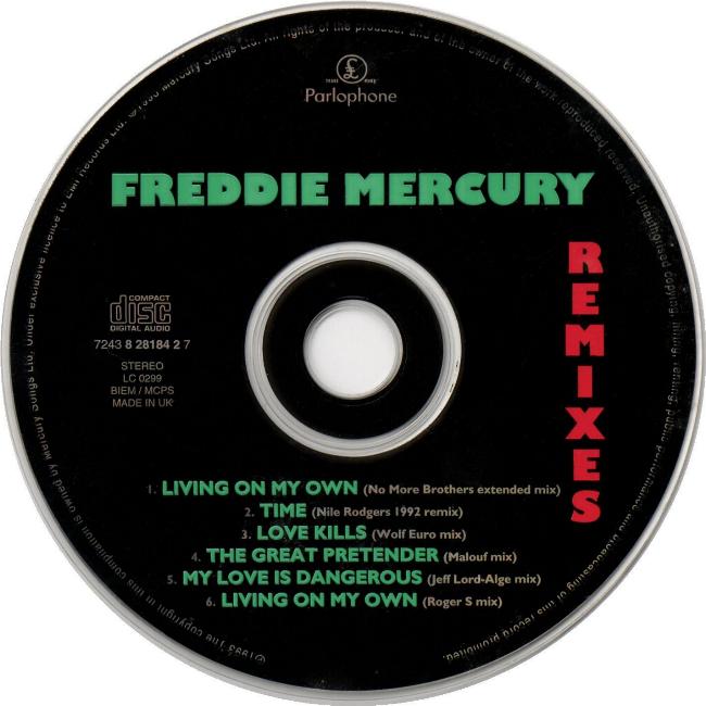 Freddie Mercury 'Remixes' Dutch CD disc