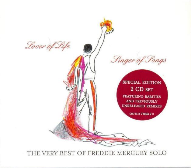 Freddie Mercury 'Lover Of Life, Singer Of Songs' UK double CD front sleeve