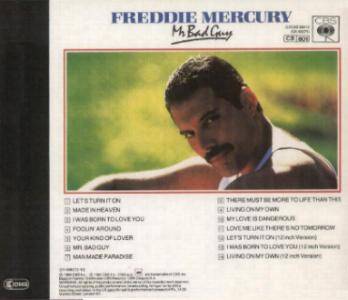 Freddie Mercury 'Mr Bad Guy' UK CD back sleeve