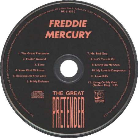 Freddie Mercury 'The Great Pretender' US CD disc