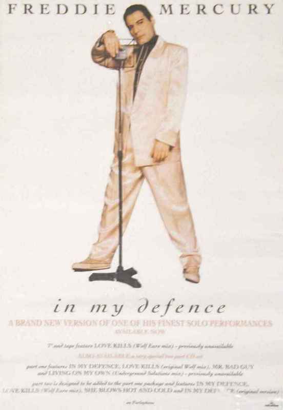 Freddie Mercury 'In My Defence' promo poster