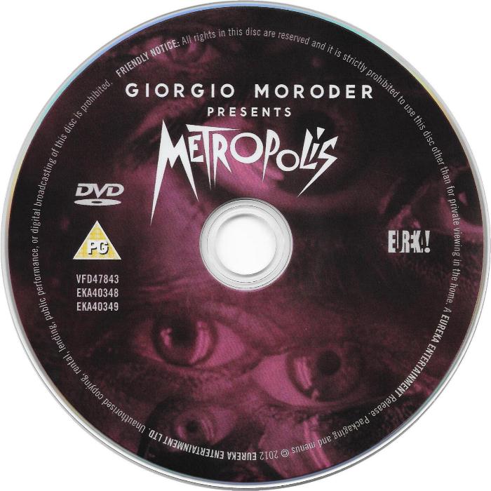 'Metropolis' UK DVD Steelbook disc