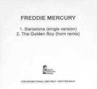 Freddie Mercury 'Barcelona - Special Edition' UK promo CD front sleeve