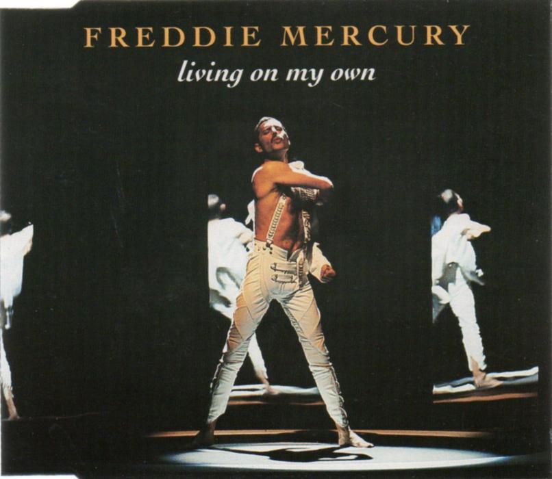 Freddie Mercury 'Living On My Own' UK CD front sleeve