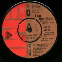 Larry Lurex 'I Can Hear Music' UK 7" label