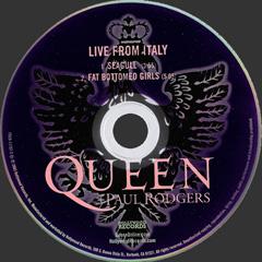Queen + Paul Rodgers 'Live In Italy' US promo CD disc