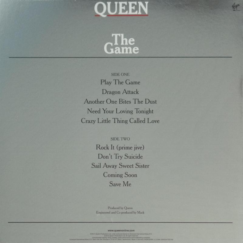Queen 'The Game' 2015 'The Studio Collection' LP back sleeve