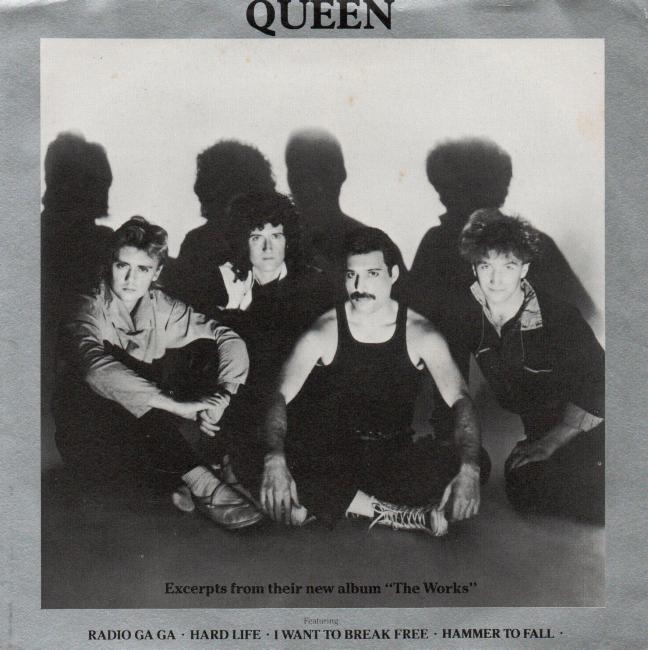 Queen 'Excerpts From The Works' UK 7" promo front sleeve