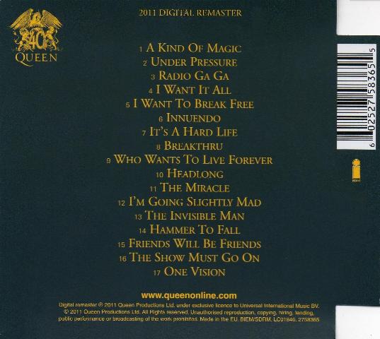 UK 2011 CD back sleeve