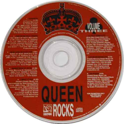 Queen 'Queen Rocks' US volume 3 promo CD disc