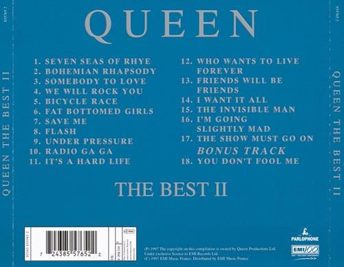 Queen 'The Best II' French CD back sleeve