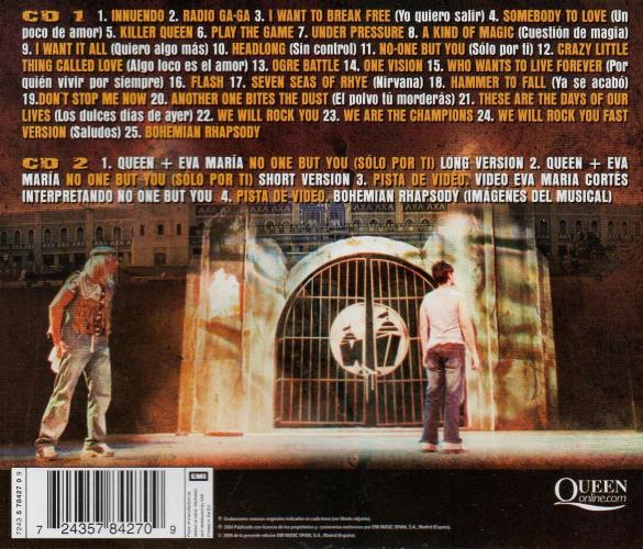 'We Will Rock You' musical Spanish cast album CD back sleeve