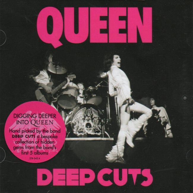 Queen 'Deep Cuts 1' UK CD front sleeve with sticker