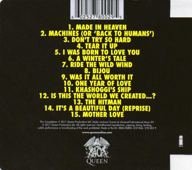 Queen 'Deep Cuts 3' UK CD back sleeve