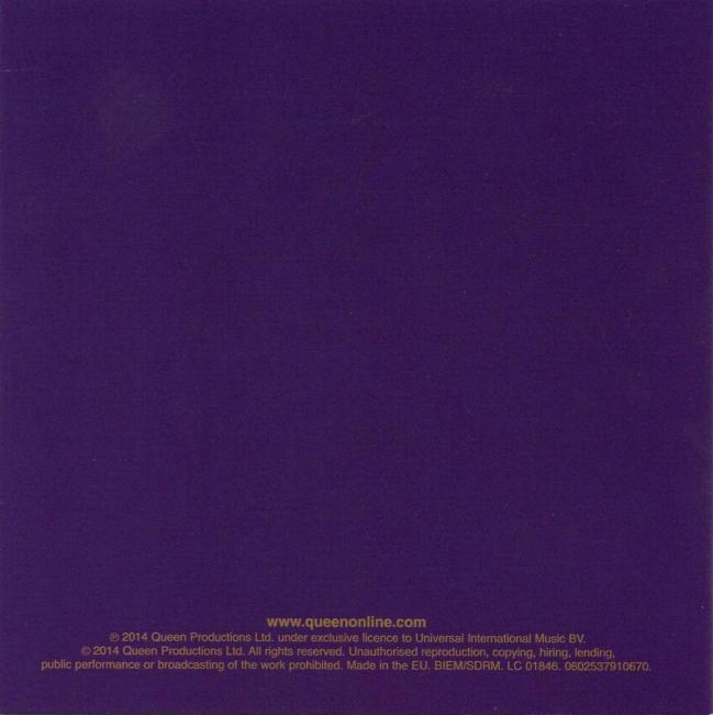 Queen 'Live At The Rainbow '74' booklet back sleeve