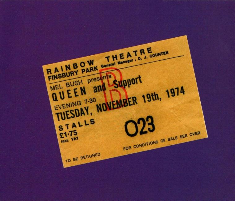 Queen 'Live At The Rainbow '74' single CD tray insert