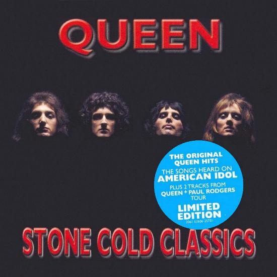 Queen 'Stone Cold Classics' US CD front sleeve with sticker