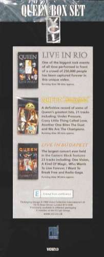 Queen 'Queen Live Video Box Set' UK VHS slipcase side