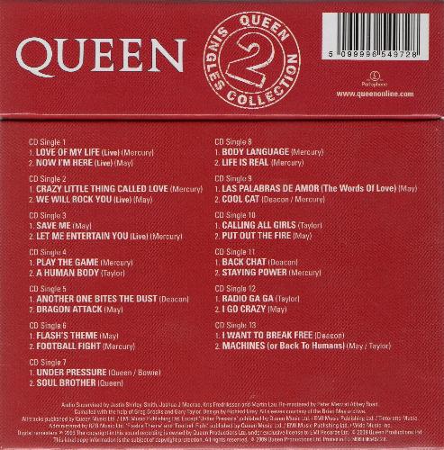 Queen 'Singles Collection 2' UK boxed set back
