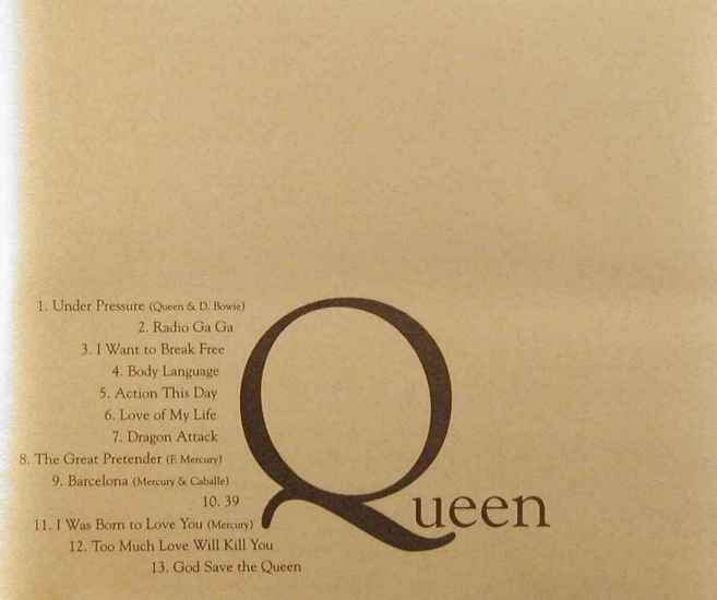 Queen 'Special Edition Gold' South Korean boxed set bonus disc back sleeve