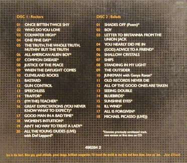 Ian Hunter 'Once Bitten Twice Shy' UK CD slipcase back sleeve