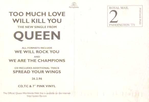 Queen 'Too Much Love Will Kill You' back