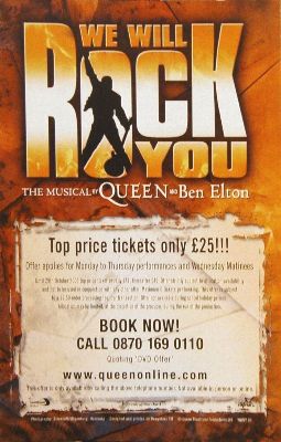 'We Will Rock You' musical flyer